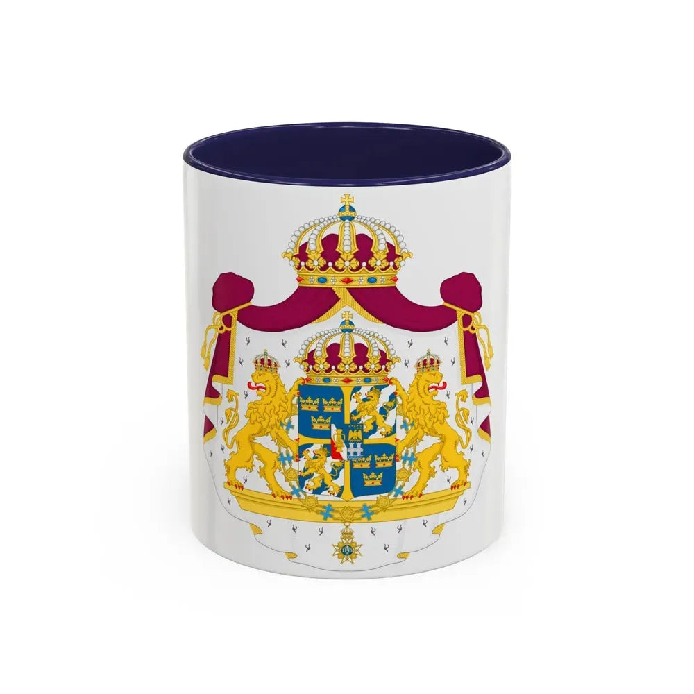 Great coat of arms of Sweden - Accent Coffee Mug 11oz Navy - Go Mug Yourself