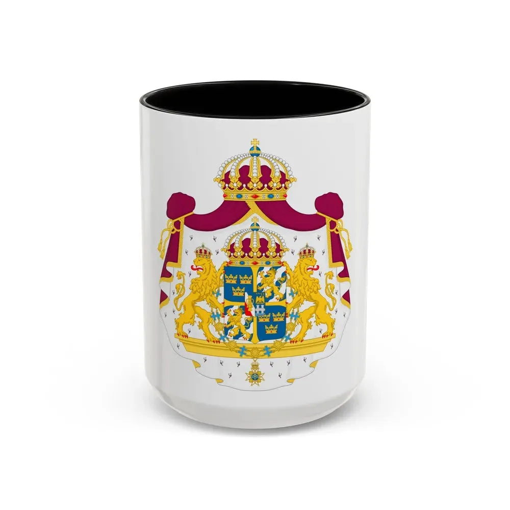 Great coat of arms of Sweden - Accent Coffee Mug 15oz Black - Go Mug Yourself