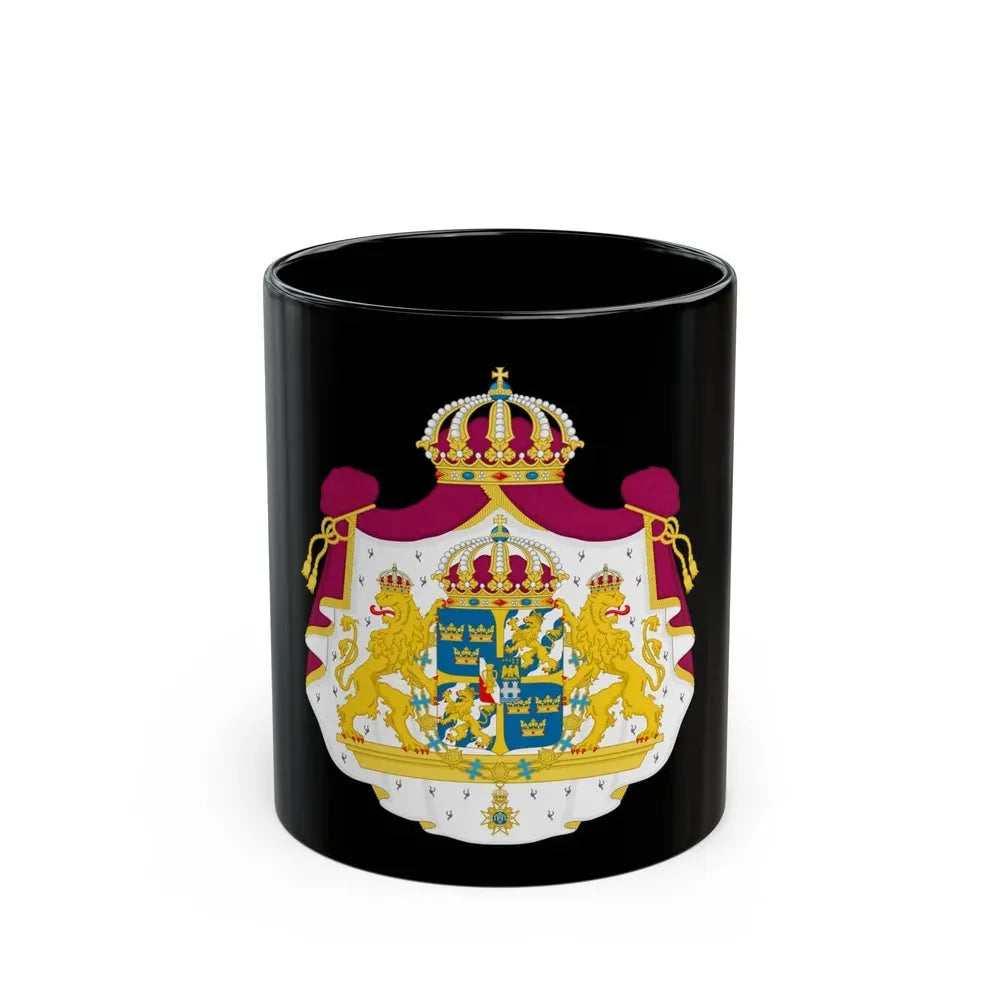 Great coat of arms of Sweden - Black Coffee Mug 11oz - Go Mug Yourself