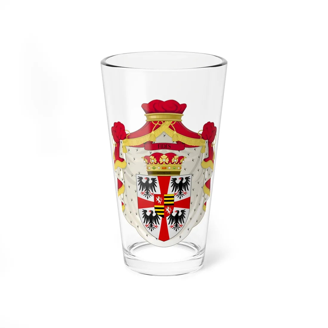 Great coat of arms of the House of Gonzaga post 1530 (Italy) (Coat of Arms) Pint Glass 16oz 16oz - Go Mug Yourself