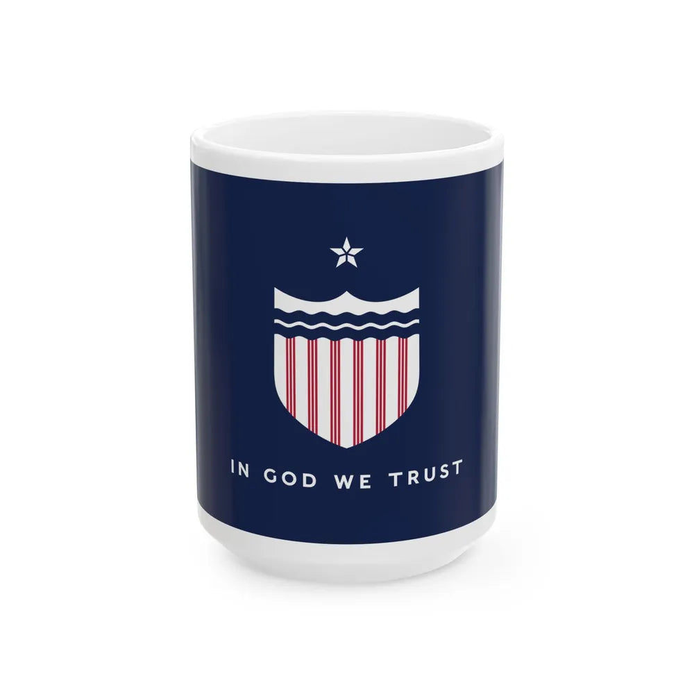 Great River flag of Mississippi (United States) White Coffee Mug 15oz - Go Mug Yourself