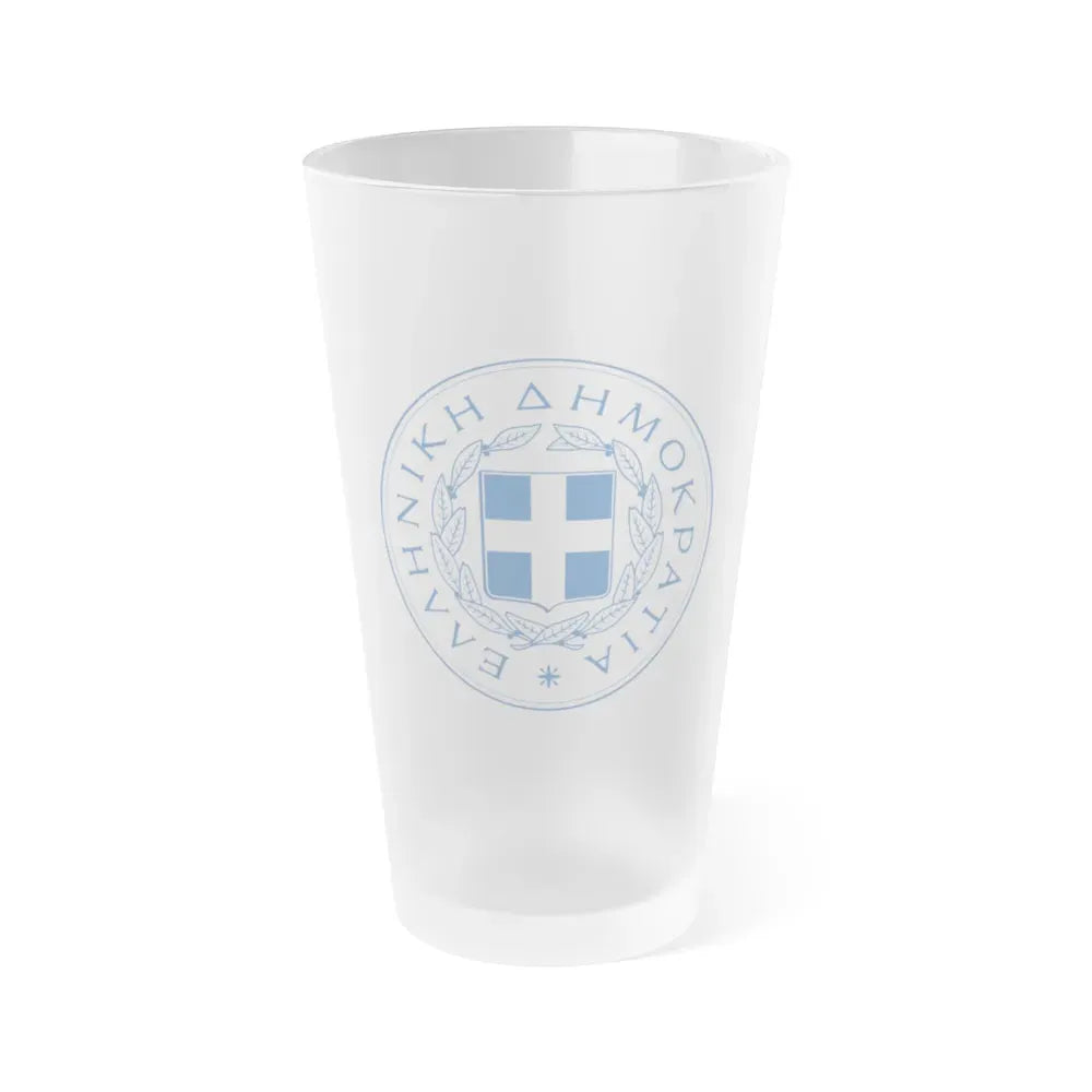 Great Seal of the State (Greece) - Frosted Pint Glass 16oz 16oz Frosted - Go Mug Yourself