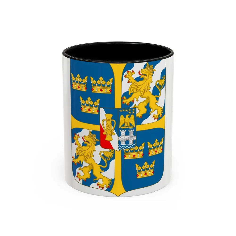 Great shield of arms of Sweden - Accent Coffee Mug 11oz Black - Go Mug Yourself