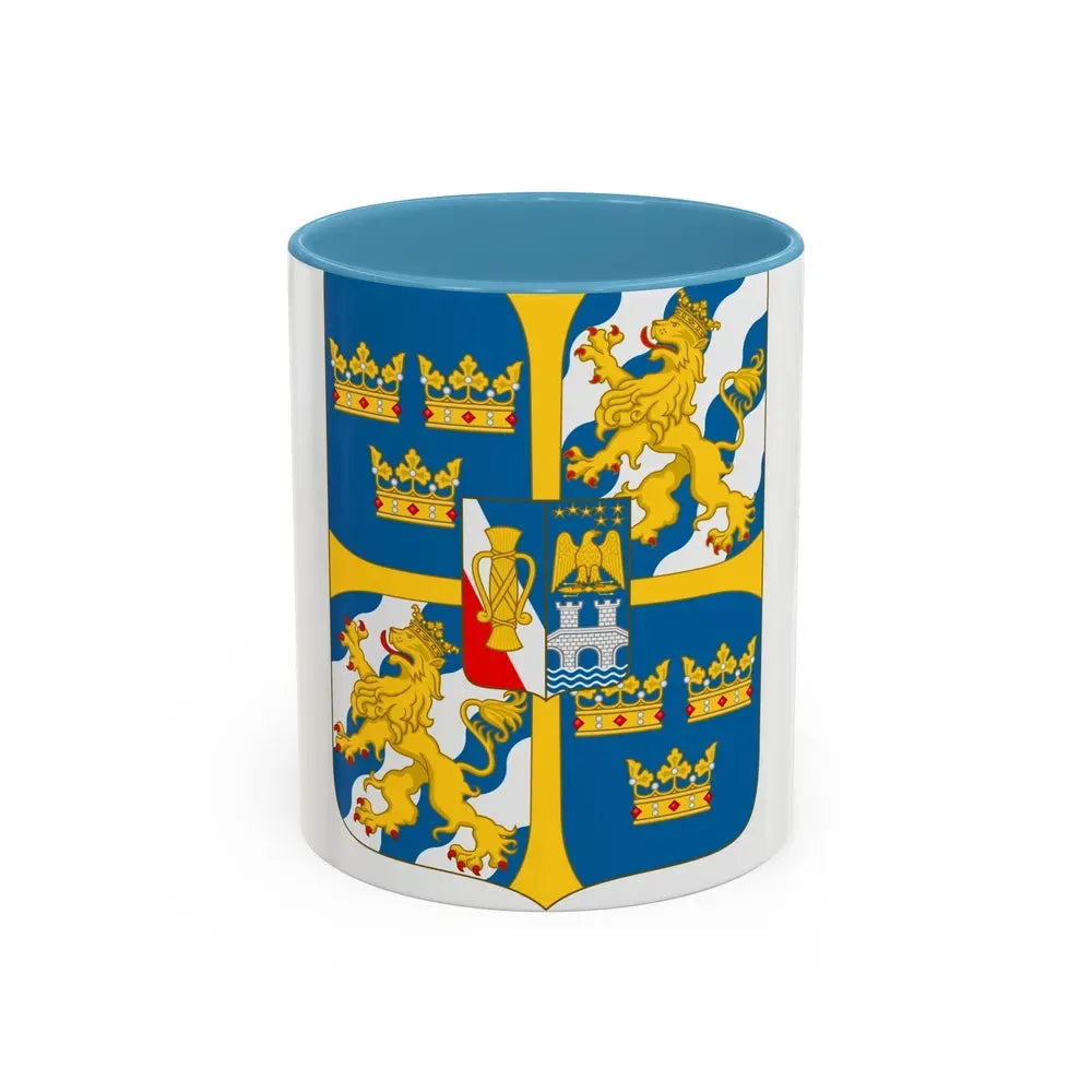 Great shield of arms of Sweden - Accent Coffee Mug 11oz Light Blue - Go Mug Yourself