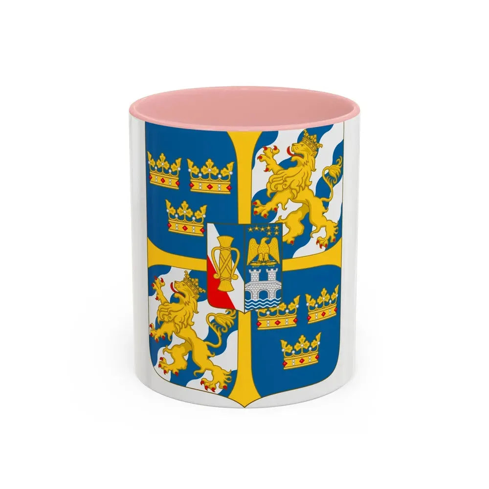 Great shield of arms of Sweden - Accent Coffee Mug 11oz Pink - Go Mug Yourself