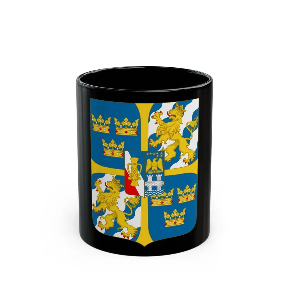 Great shield of arms of Sweden - Black Coffee Mug 11oz - Go Mug Yourself
