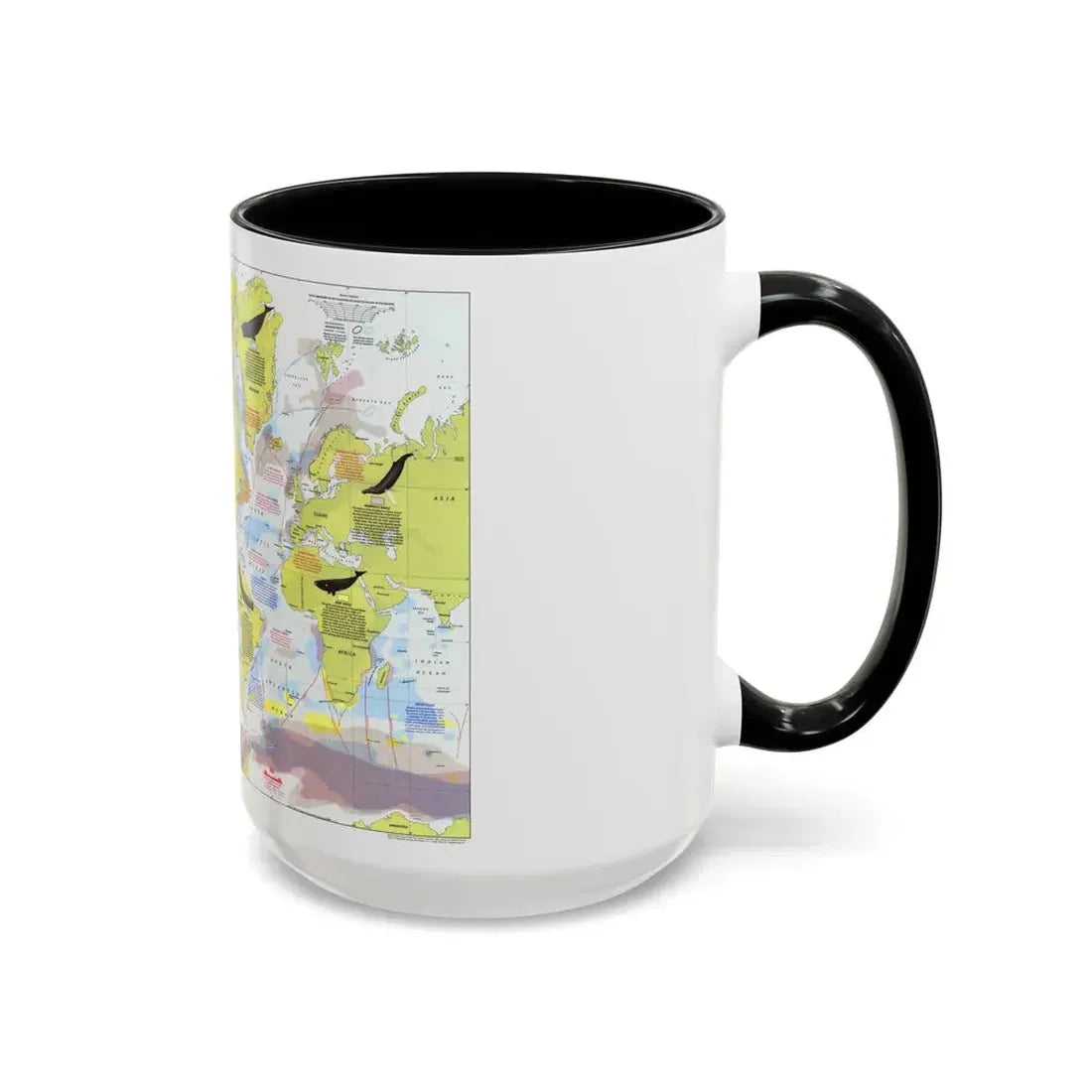 Great Whales, Migration and Range (1976) (Map) Accent Coffee Mug - Go Mug Yourself