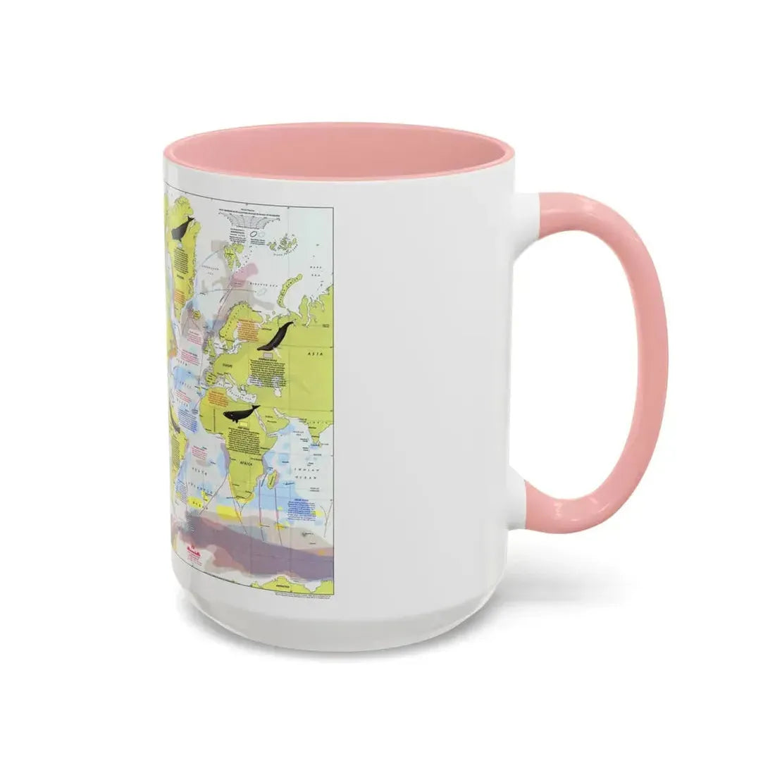 Great Whales, Migration and Range (1976) (Map) Accent Coffee Mug - Go Mug Yourself