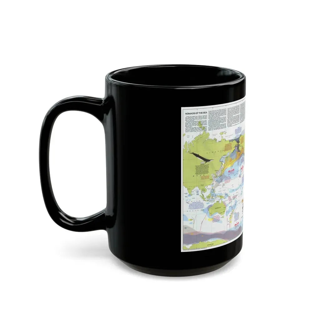 Great Whales, Migration and Range (1976) (Map) Black Coffee Mug - Go Mug Yourself