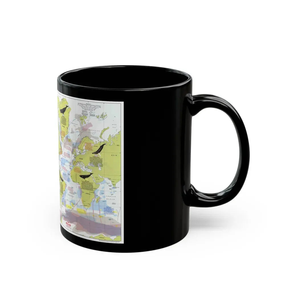 Great Whales, Migration and Range (1976) (Map) Black Coffee Mug - Go Mug Yourself