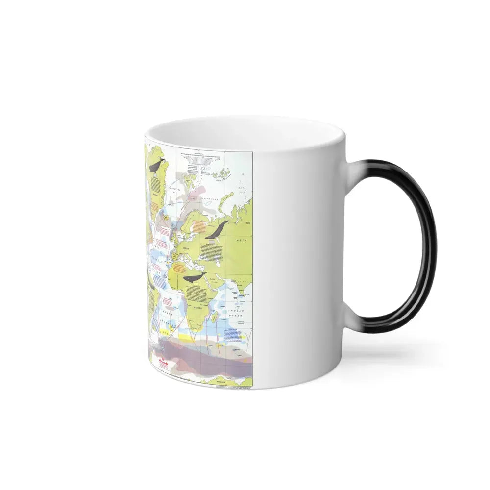 Great Whales, Migration and Range (1976) (Map) Color Changing Mug 11oz - Go Mug Yourself