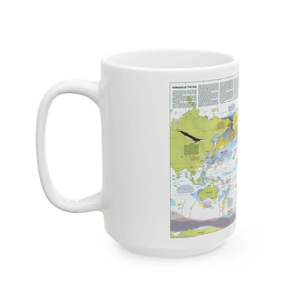 Great Whales, Migration and Range (1976) (Map) White Coffee Mug - Go Mug Yourself