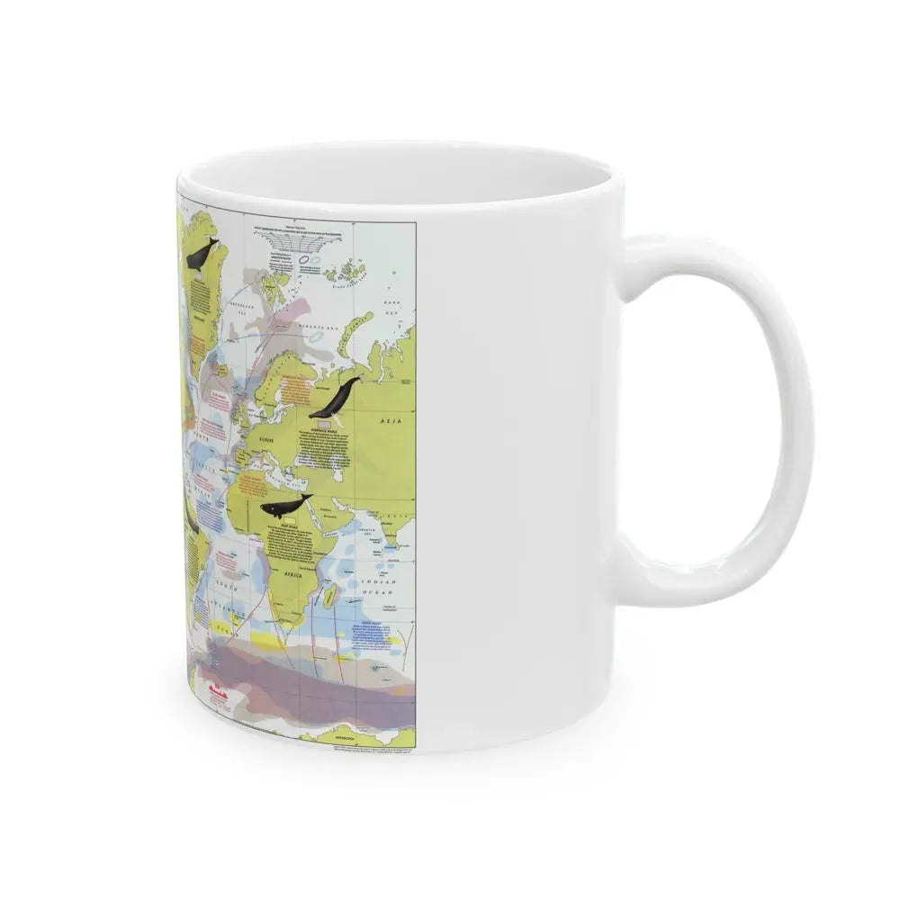 Great Whales, Migration and Range (1976) (Map) White Coffee Mug - Go Mug Yourself
