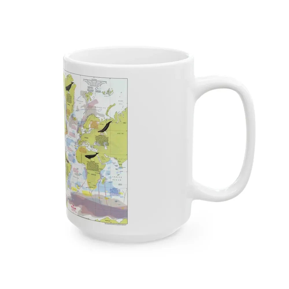 Great Whales, Migration and Range (1976) (Map) White Coffee Mug - Go Mug Yourself