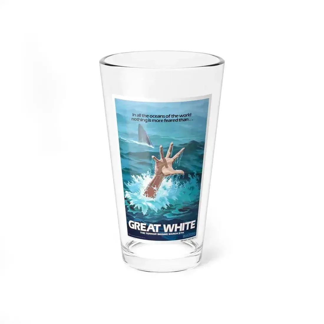 GREAT WHITE (TEASER) 1981 Movie Poster - Pint Glass 16oz 16oz - Go Mug Yourself
