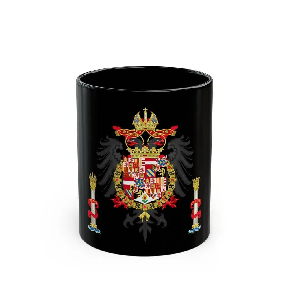 Greater Coat of Arms of Charles V Holy Roman Emperor, Charles I as King of Spain - Black Coffee Mug 11oz - Go Mug Yourself