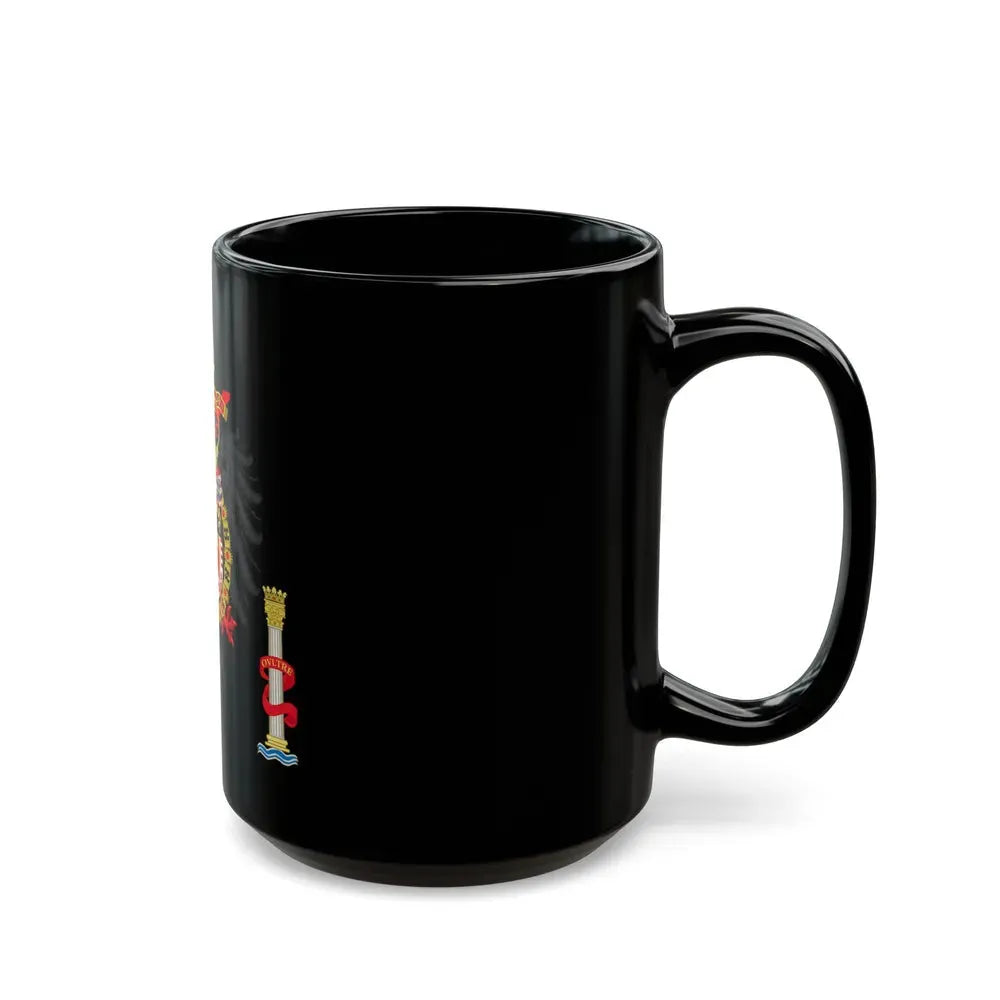 Greater Coat of Arms of Charles V Holy Roman Emperor, Charles I as King of Spain - Black Coffee Mug - Go Mug Yourself