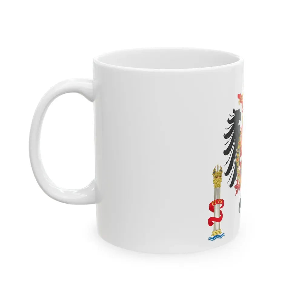 Greater Coat of Arms of Charles V Holy Roman Emperor, Charles I as King of Spain - White Coffee Mug - Go Mug Yourself