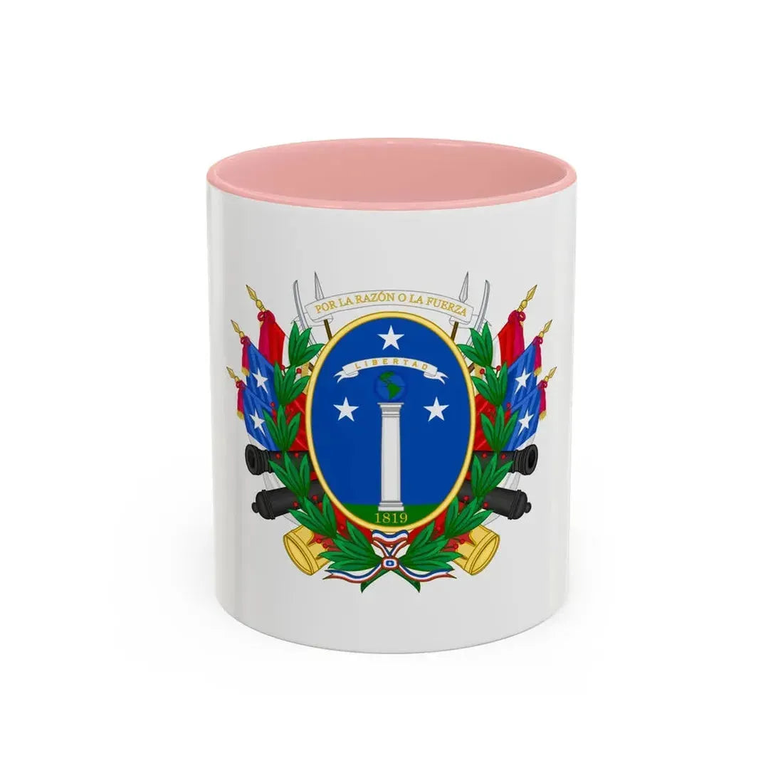 Greater Coat of Arms of Chile (1819-1834) - Accent Coffee Mug 11oz Pink - Go Mug Yourself