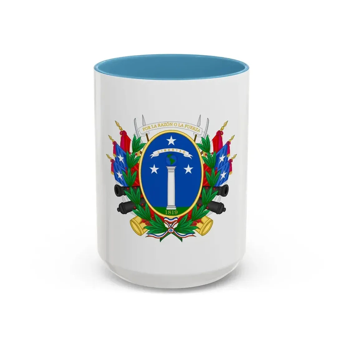 Greater Coat of Arms of Chile (1819-1834) - Accent Coffee Mug 15oz Light Blue - Go Mug Yourself