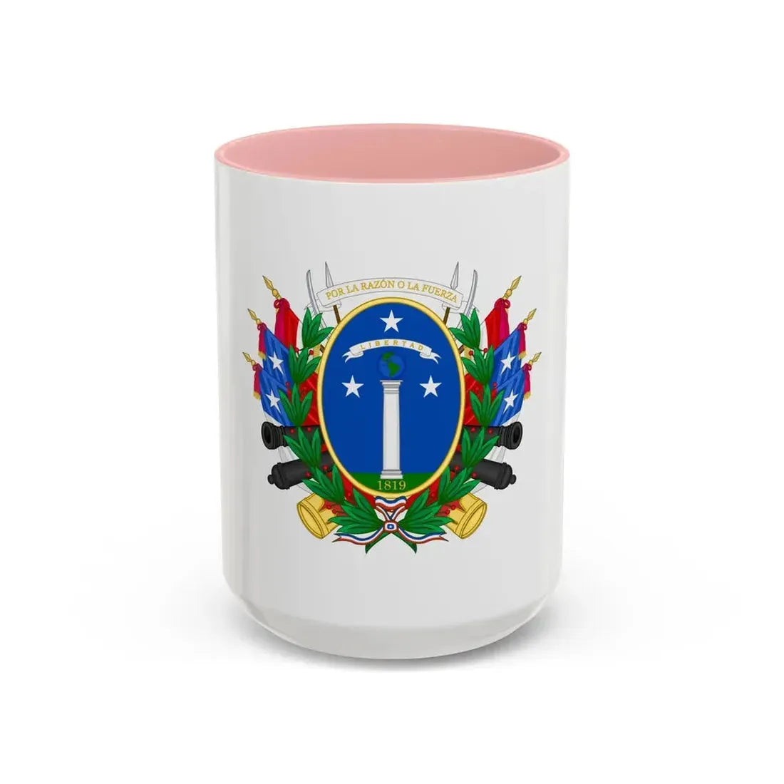 Greater Coat of Arms of Chile (1819-1834) - Accent Coffee Mug 15oz Pink - Go Mug Yourself