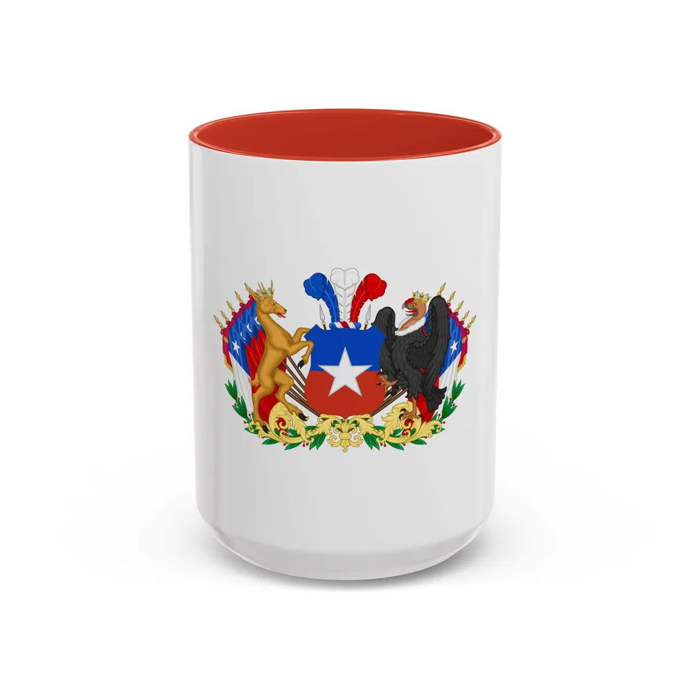 Greater Coat of Arms of Chile (1834-1920) - Accent Coffee Mug 15oz Red - Go Mug Yourself