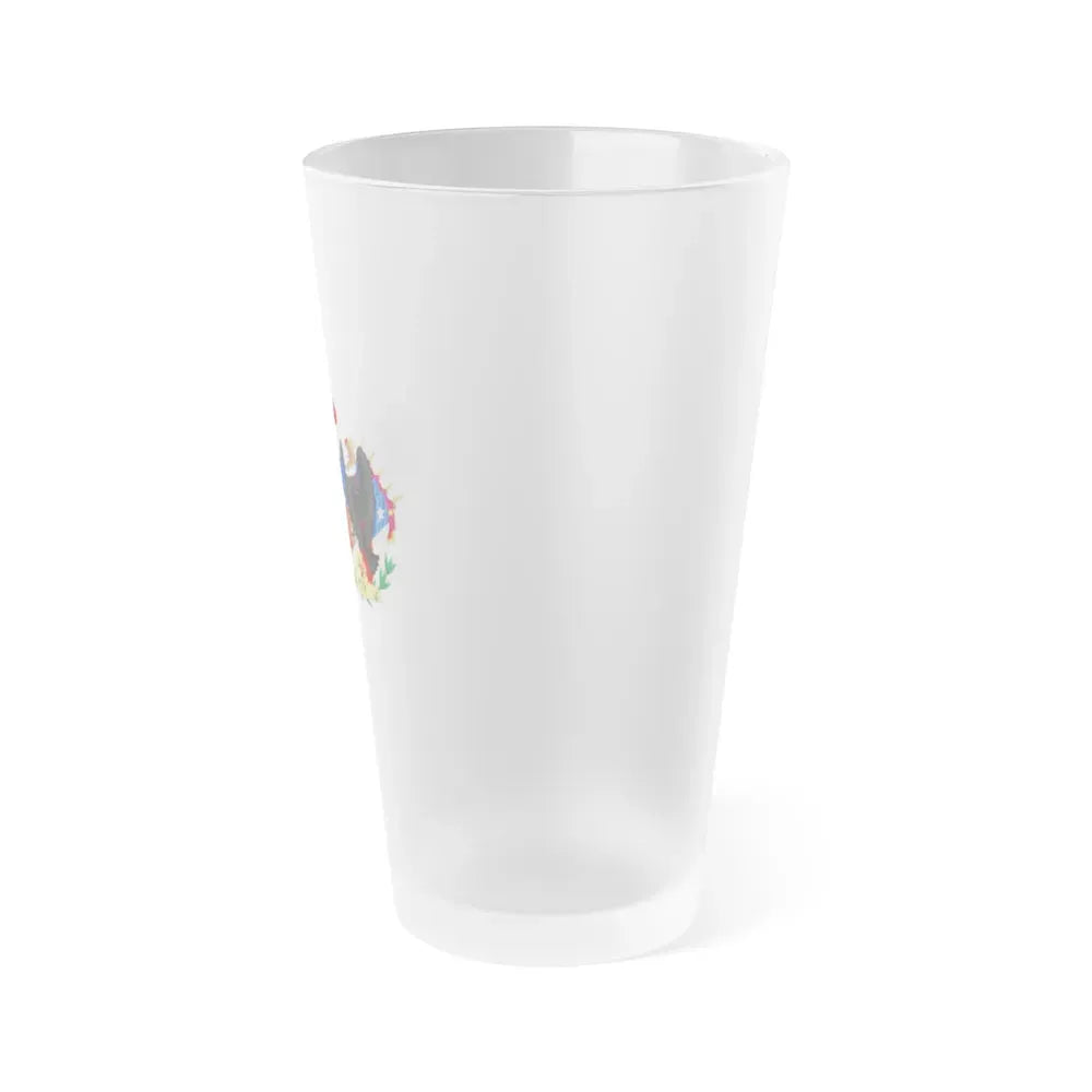 Greater Coat of Arms of Chile (1834-1920) - Frosted Pint Glass 16oz - Go Mug Yourself