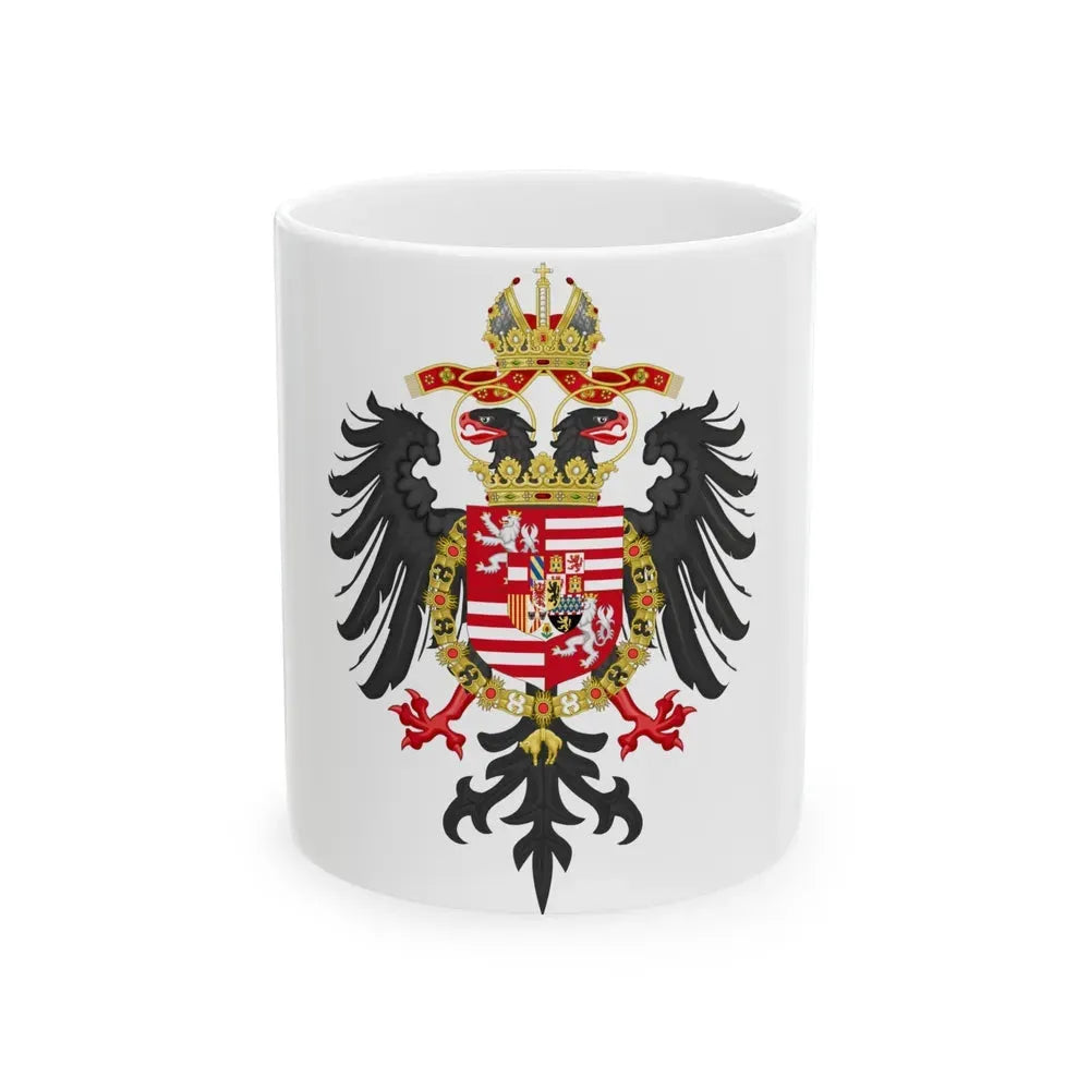 Greater Coat of Arms of Ferdinand I, Holy Roman Emperor - White Coffee Mug 11oz - Go Mug Yourself