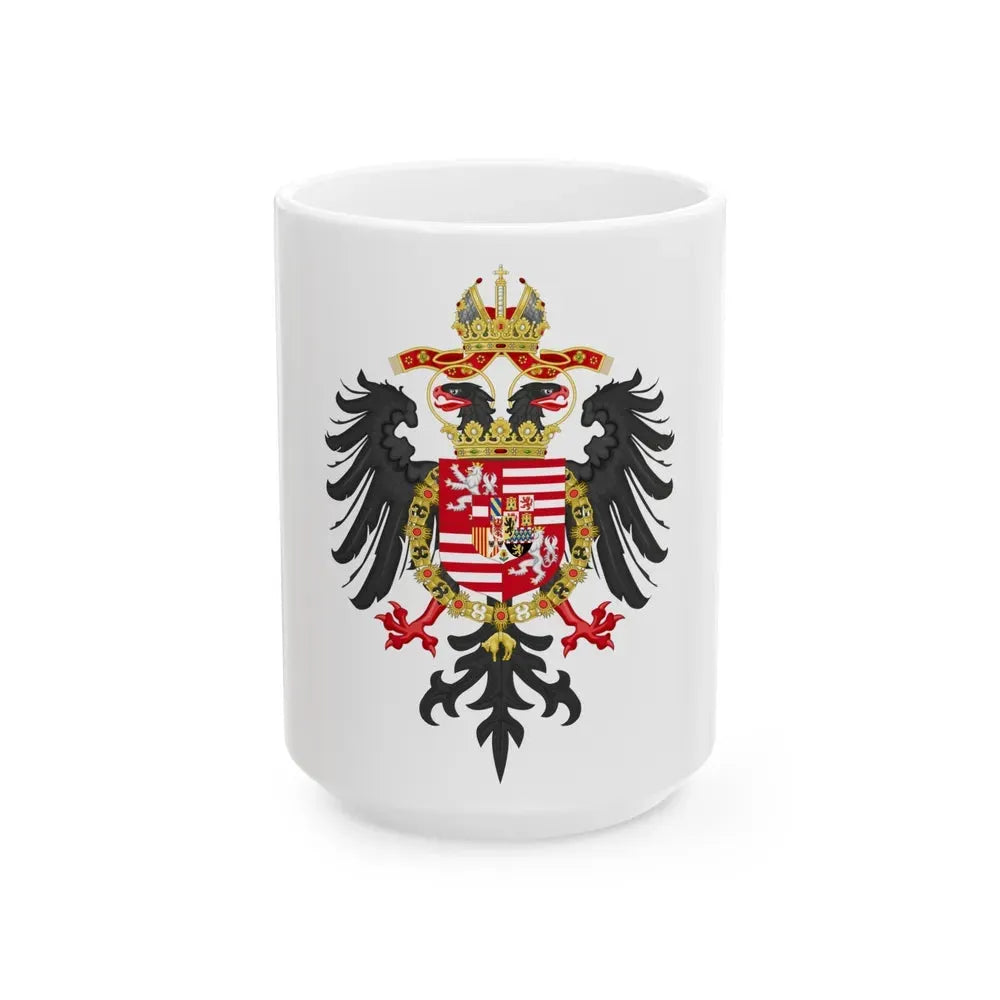 Greater Coat of Arms of Ferdinand I, Holy Roman Emperor - White Coffee Mug 15oz - Go Mug Yourself