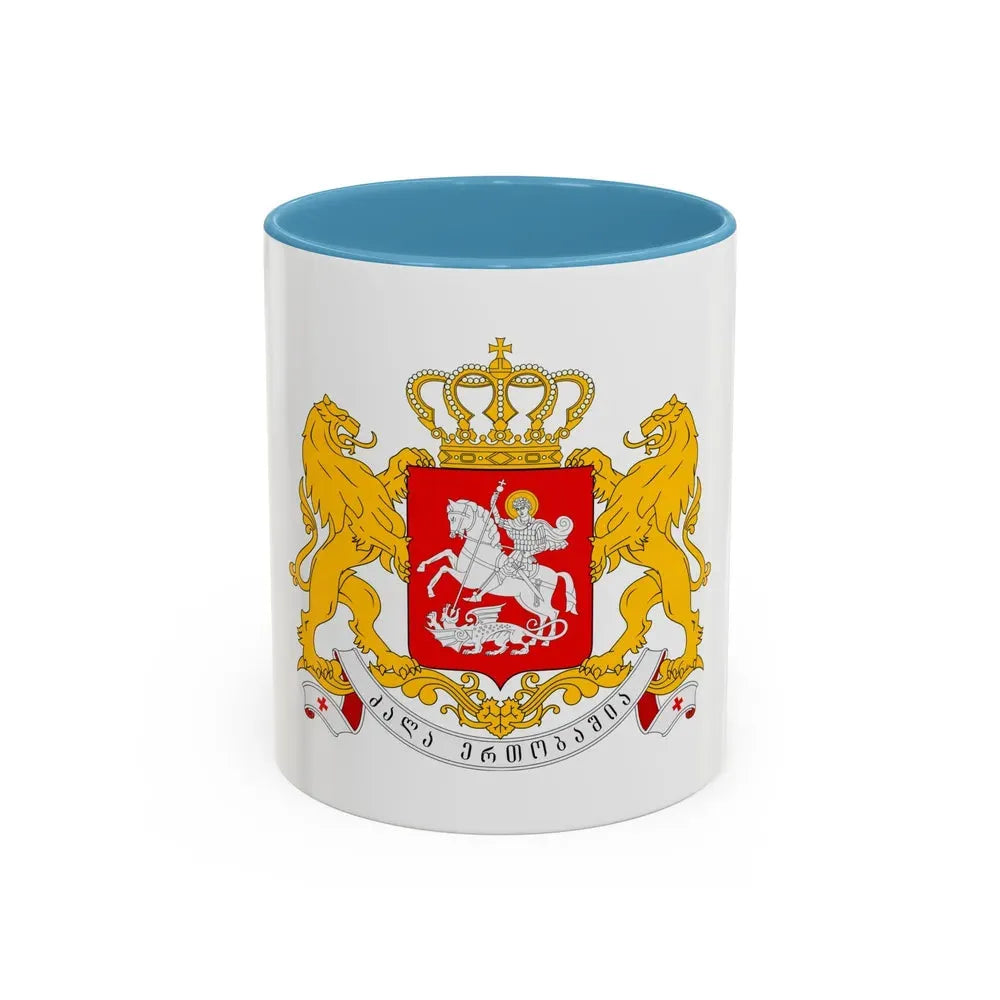 Greater coat of arms of Georgia - Accent Coffee Mug 11oz Light Blue - Go Mug Yourself