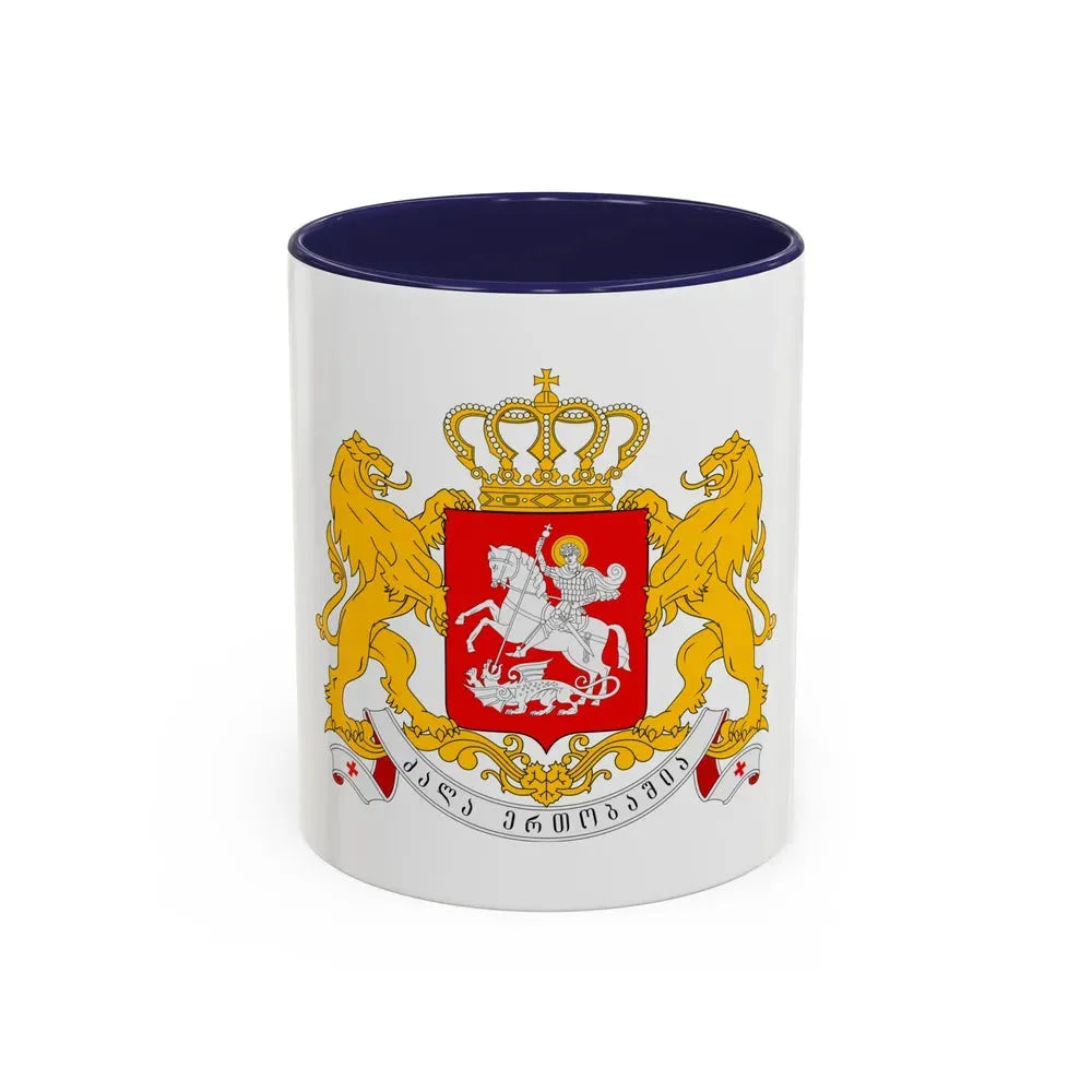 Greater coat of arms of Georgia - Accent Coffee Mug 11oz Navy - Go Mug Yourself