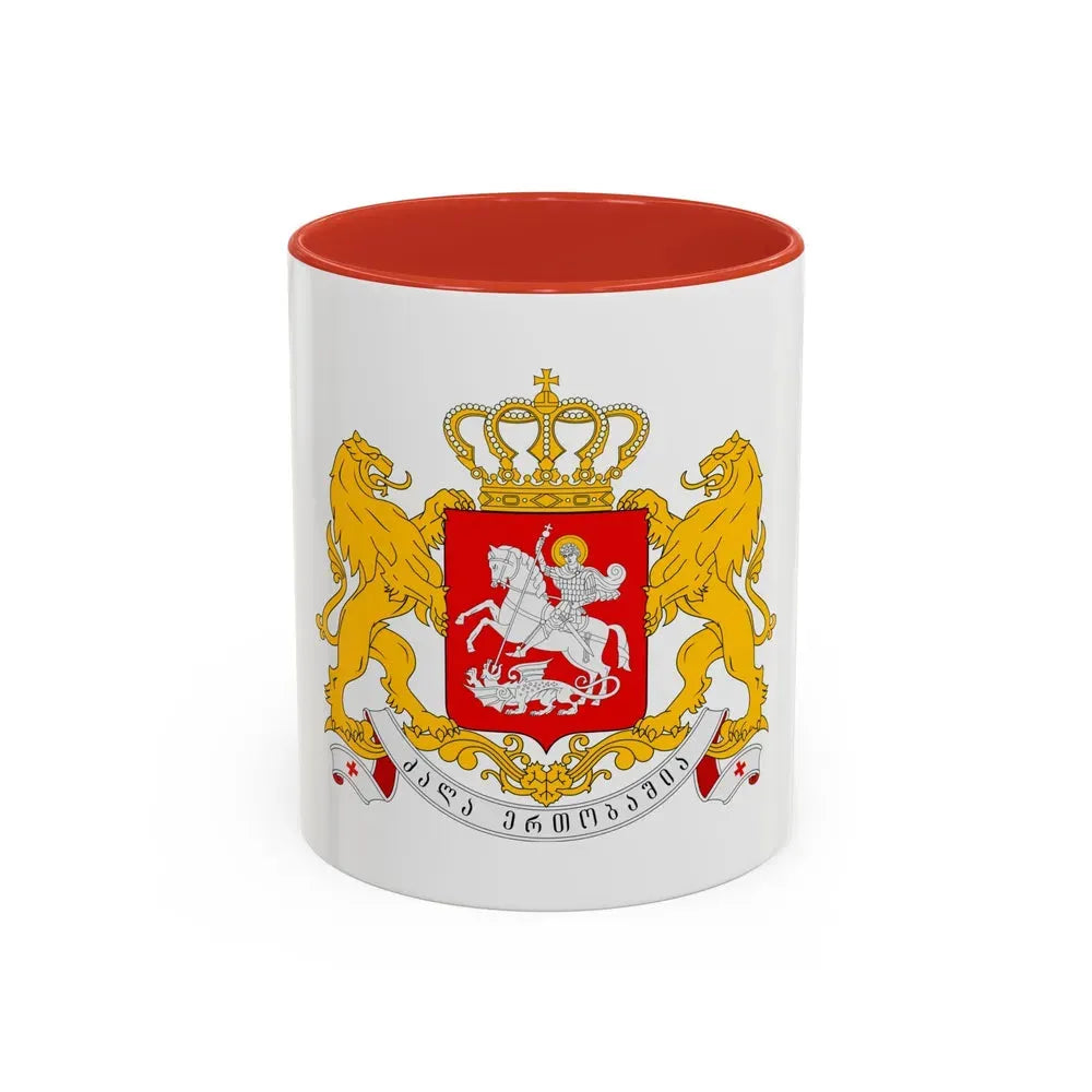 Greater coat of arms of Georgia - Accent Coffee Mug 11oz Red - Go Mug Yourself