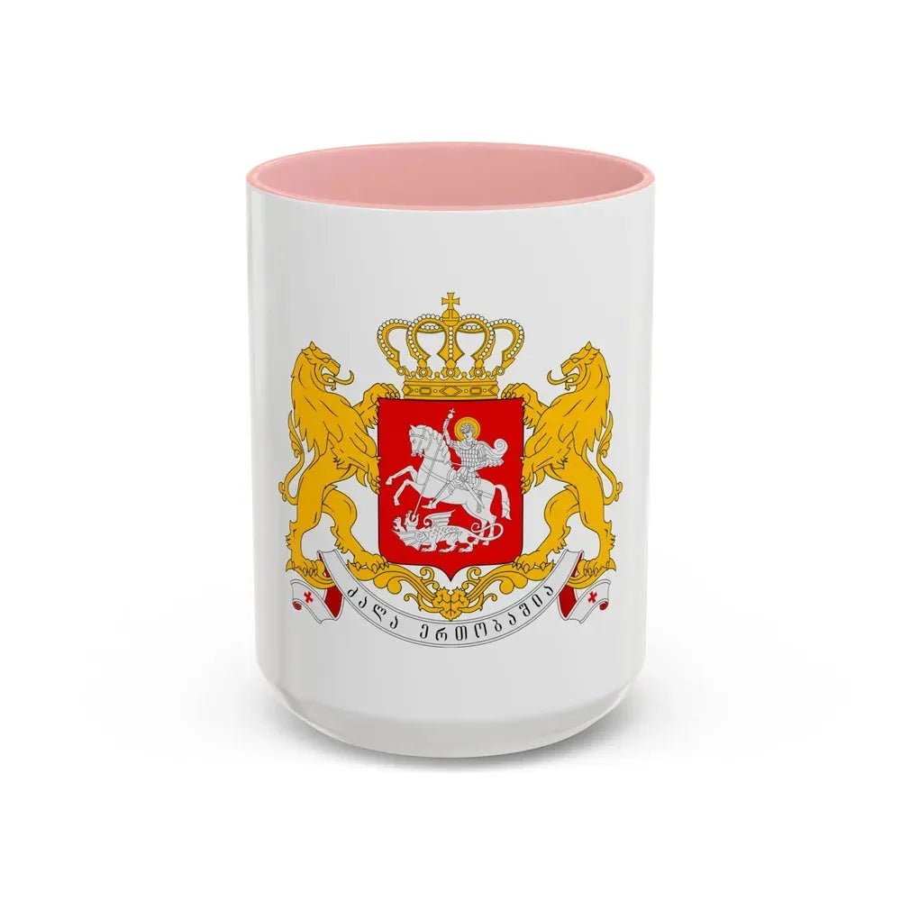 Greater coat of arms of Georgia - Accent Coffee Mug 15oz Pink - Go Mug Yourself