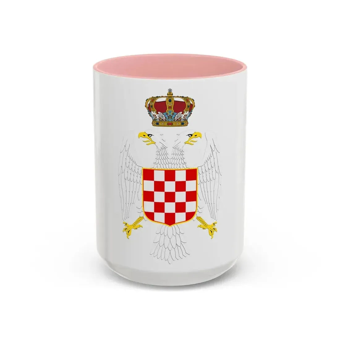 Greater coat of arms of the Banate of Croatia - Accent Coffee Mug 15oz Pink - Go Mug Yourself