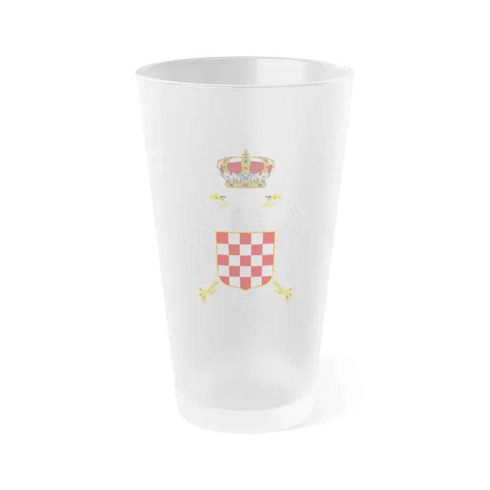 Greater coat of arms of the Banate of Croatia - Frosted Pint Glass 16oz 16oz Frosted - Go Mug Yourself