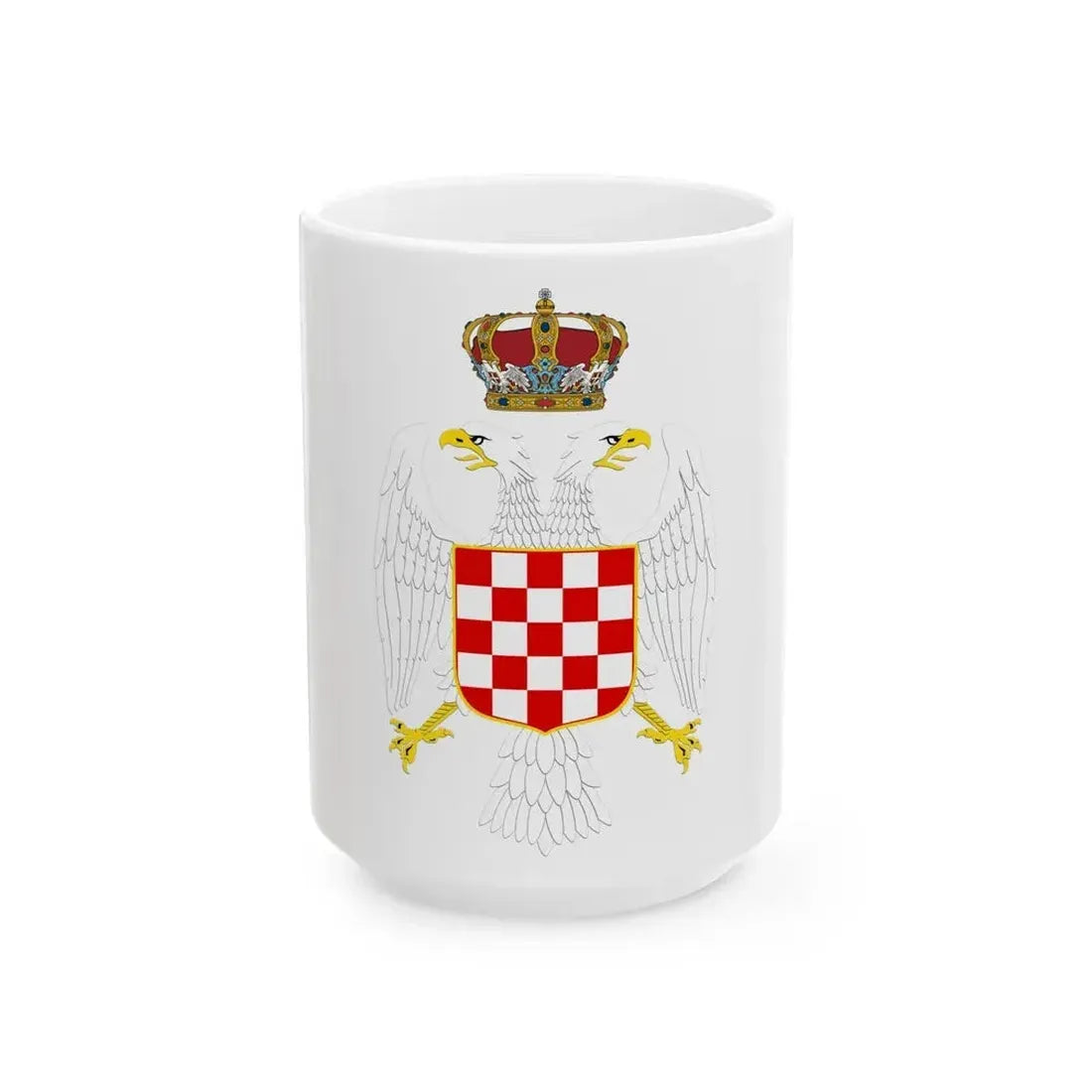 Greater coat of arms of the Banate of Croatia - White Coffee Mug 15oz - Go Mug Yourself
