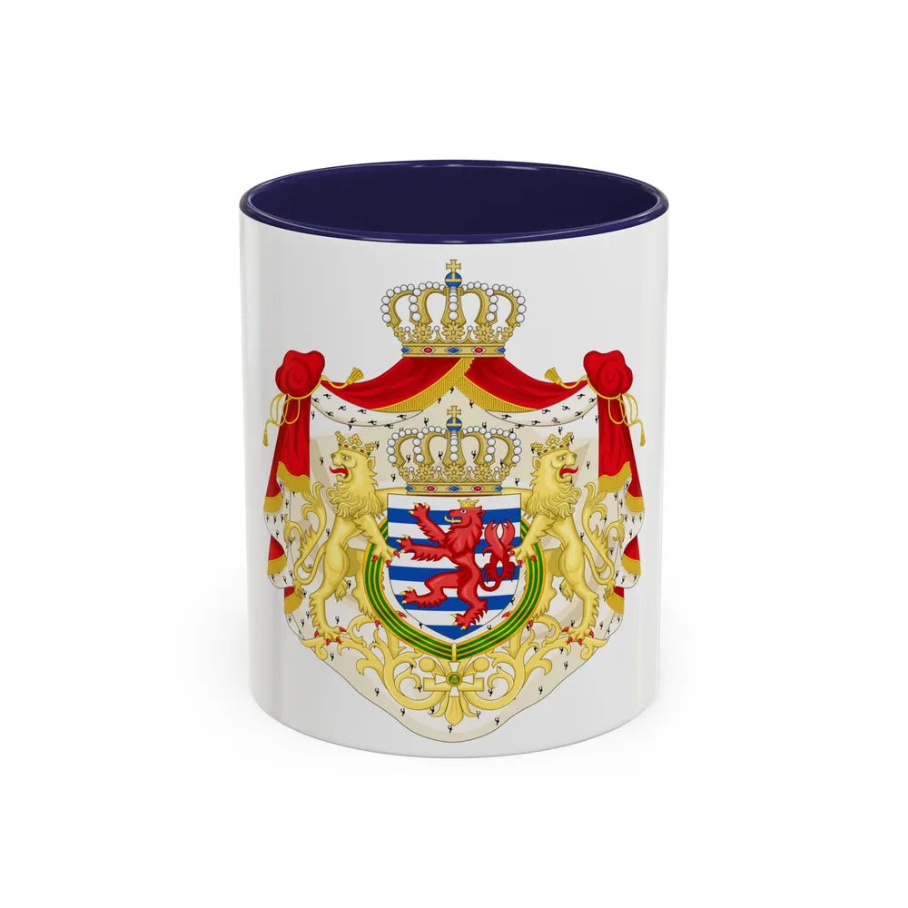 Greater coat of arms of the grand-duchy of Luxembourg 2 - Accent Coffee Mug 11oz Navy - Go Mug Yourself
