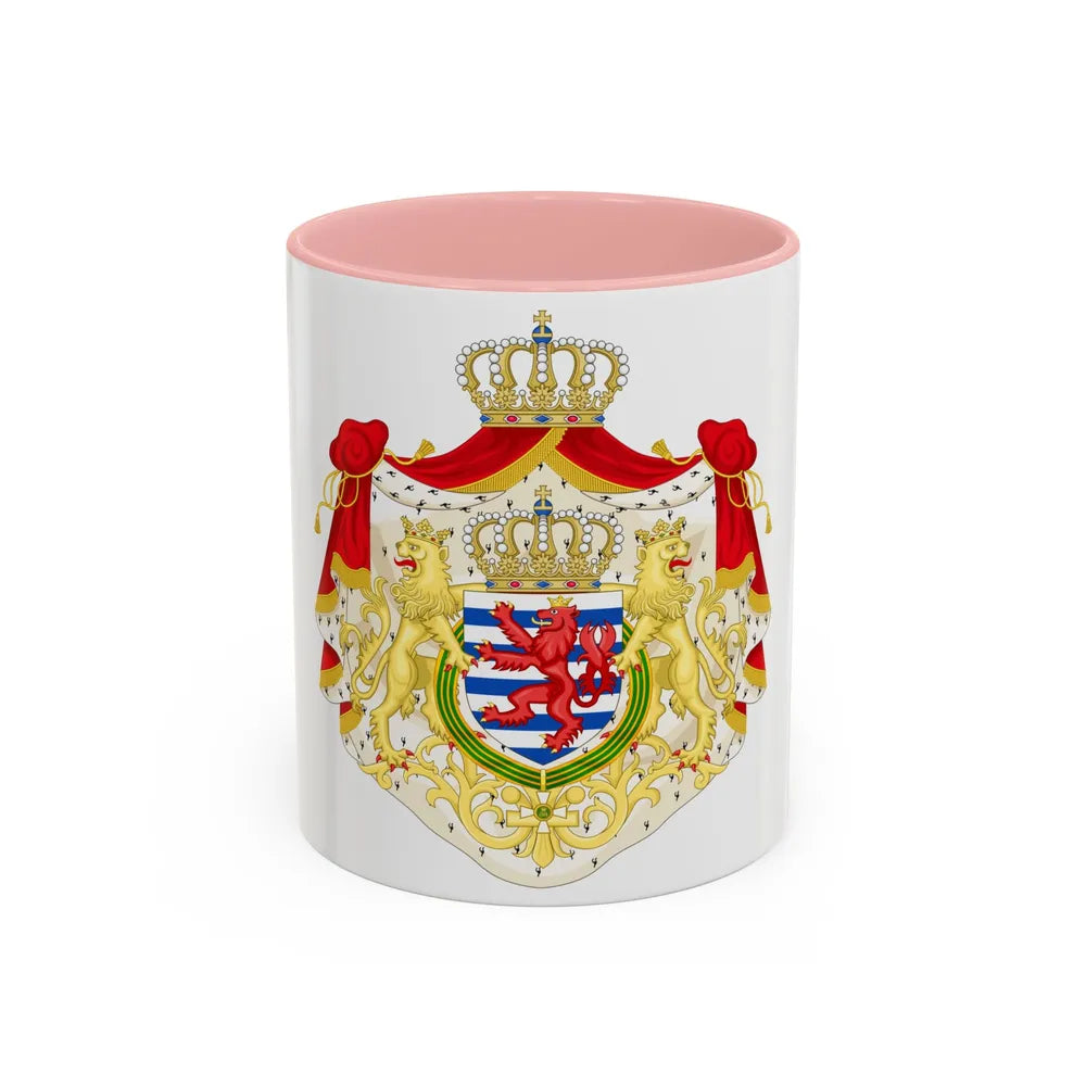Greater coat of arms of the grand-duchy of Luxembourg 2 - Accent Coffee Mug 11oz Pink - Go Mug Yourself