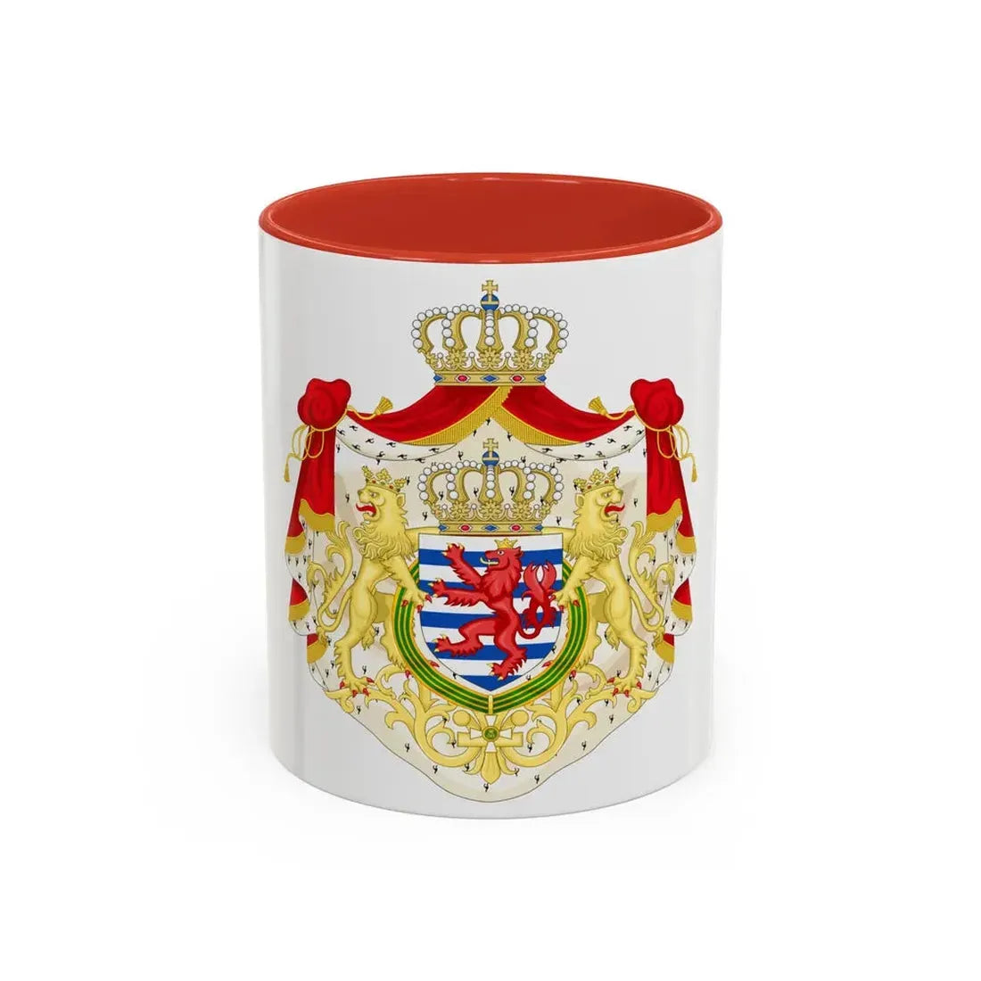 Greater coat of arms of the grand-duchy of Luxembourg 2 - Accent Coffee Mug 11oz Red - Go Mug Yourself