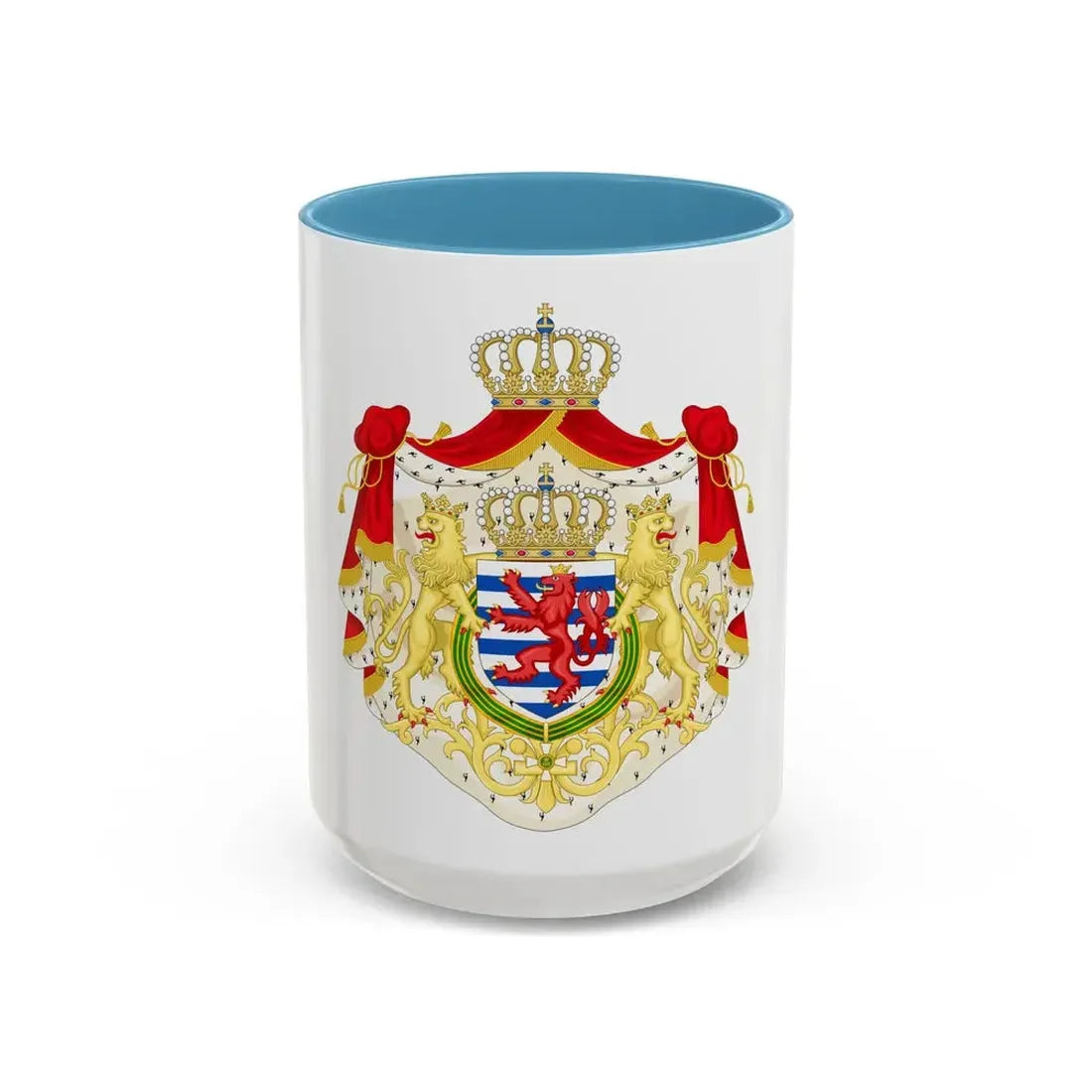 Greater coat of arms of the grand-duchy of Luxembourg 2 - Accent Coffee Mug 15oz Light Blue - Go Mug Yourself
