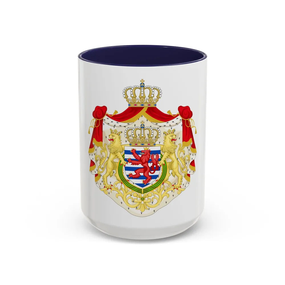 Greater coat of arms of the grand-duchy of Luxembourg 2 - Accent Coffee Mug 15oz Navy - Go Mug Yourself