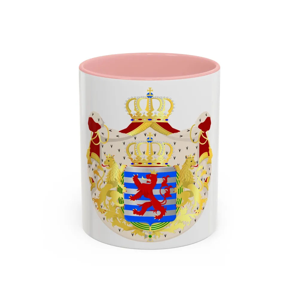 Greater coat of arms of the grand-duchy of Luxembourg - Accent Coffee Mug 11oz Pink - Go Mug Yourself