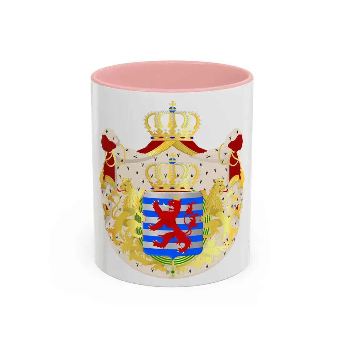 Greater coat of arms of the grand-duchy of Luxembourg - Accent Coffee Mug 11oz Pink - Go Mug Yourself