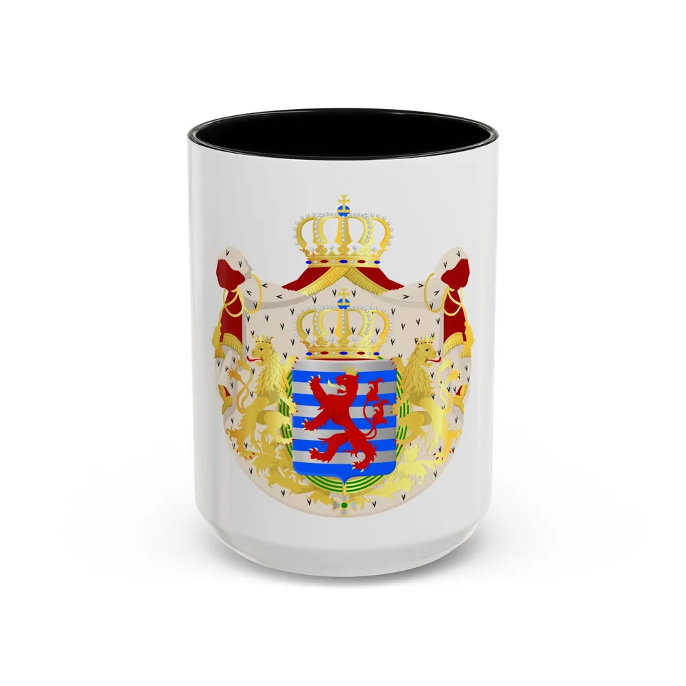 Greater coat of arms of the grand-duchy of Luxembourg - Accent Coffee Mug 15oz Black - Go Mug Yourself