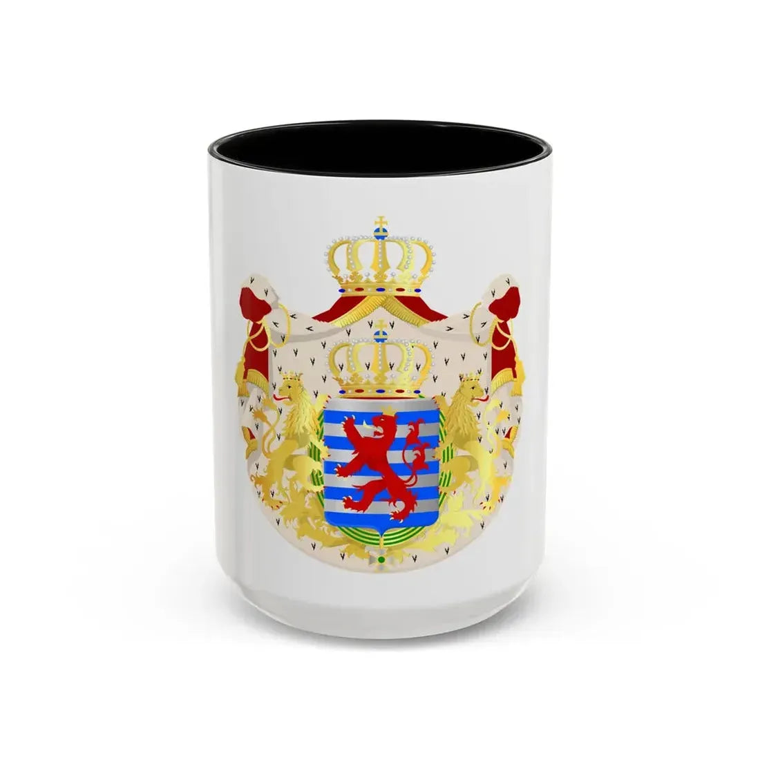 Greater coat of arms of the grand-duchy of Luxembourg - Accent Coffee Mug 15oz Black - Go Mug Yourself