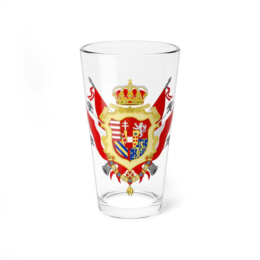 Greater coat of Arms of the Grand duchy of Tuscany (Italy) (Coat of Arms) Pint Glass 16oz 16oz - Go Mug Yourself