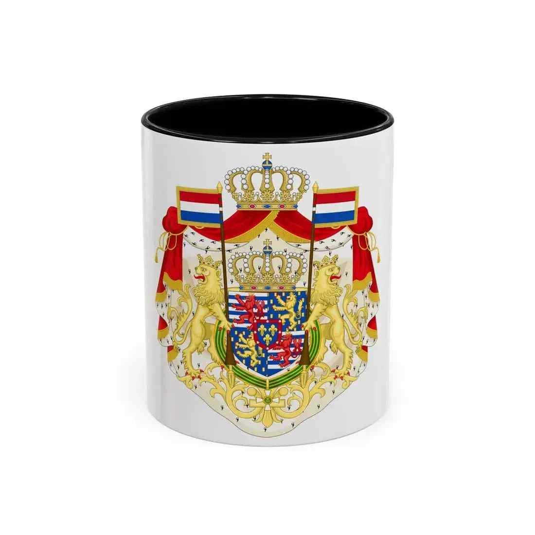 Greater coat of arms of the Grand Duke of Luxembourg (2000) - Accent Coffee Mug 11oz Black - Go Mug Yourself
