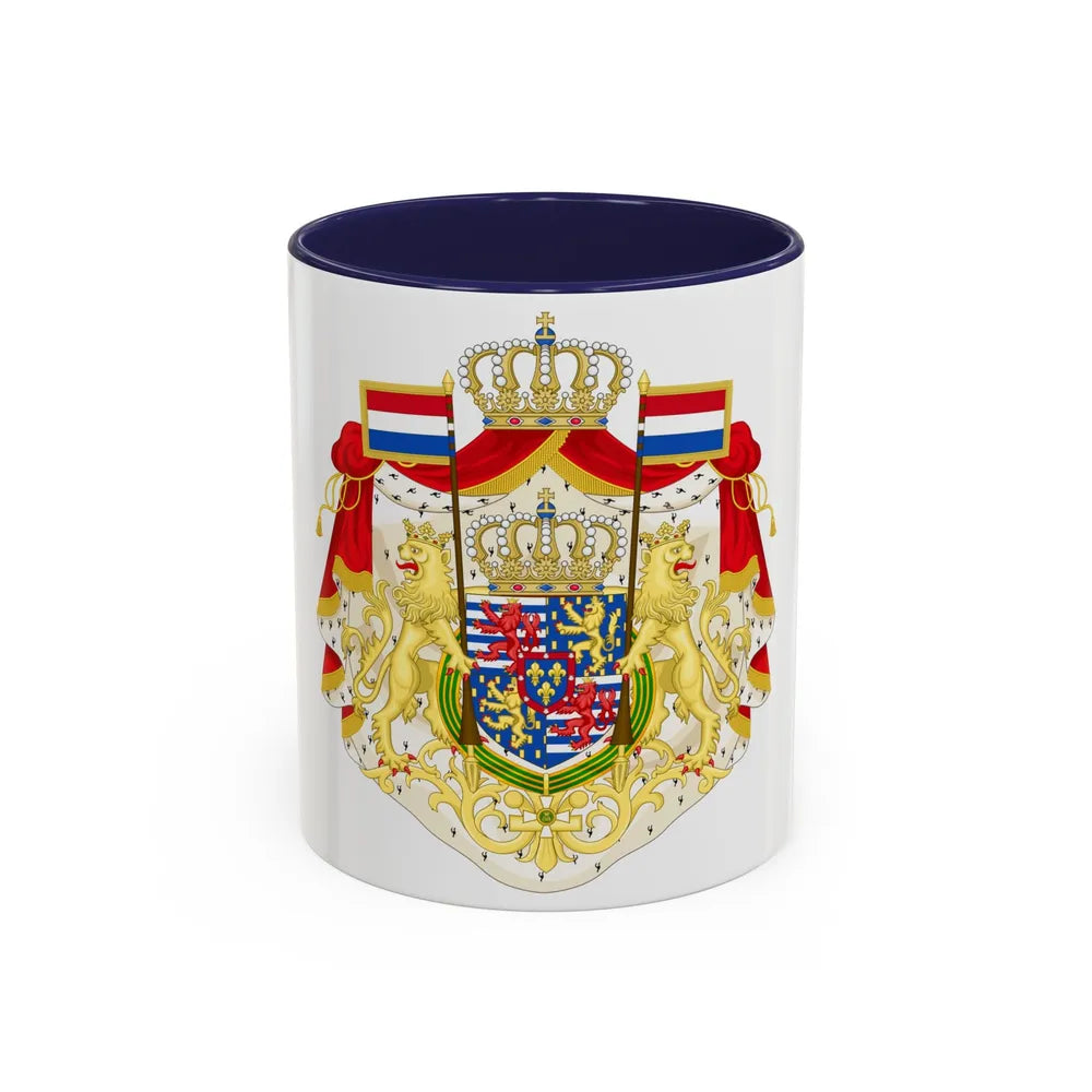 Greater coat of arms of the Grand Duke of Luxembourg (2000) - Accent Coffee Mug 11oz Navy - Go Mug Yourself