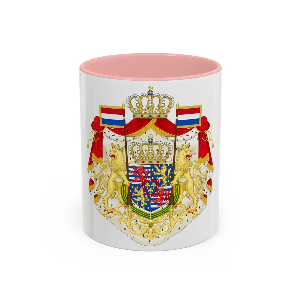 Greater coat of arms of the Grand Duke of Luxembourg (2000) - Accent Coffee Mug 11oz Pink - Go Mug Yourself