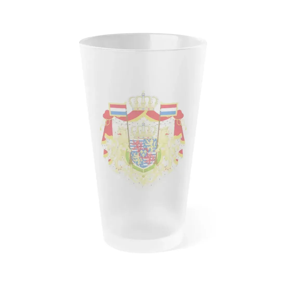 Greater coat of arms of the Grand Duke of Luxembourg (2000) - Frosted Pint Glass 16oz 16oz Frosted - Go Mug Yourself